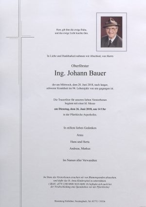 Portrait von Asperhofen-Siegersdorf Herr Oberförster Johann Bauer