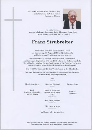 Portrait von Brand Laaben Herr Franz Strubreiter
