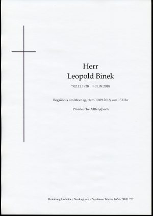 Portrait von Altlengbach Herr Leopold Binek