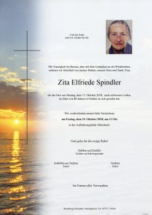 Portrait von Ollersbach – Wien Frau Zita Elfriede Spindler