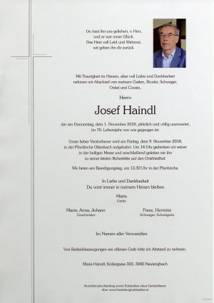 Portrait von Ollersbach – Neulengbach Herr Josef Haindl