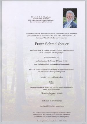 Portrait von Altlengbach – Herr Franz Schmalzbauer
