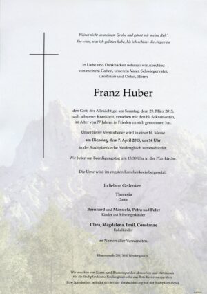 Portrait von Neulengbach – Herr Franz Huber