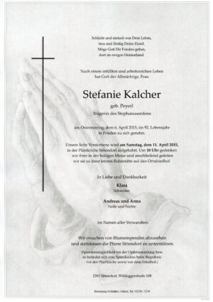 Portrait von Sittendorf – Frau Stefanie Kalcher