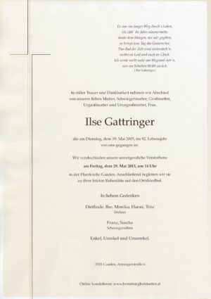 Portrait von Gaaden – Frau Ilse Gattringer