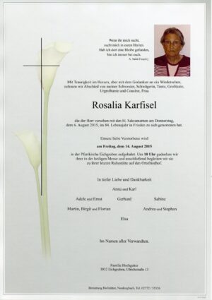 Portrait von Eichgraben – Frau Rosalia Karfisel
