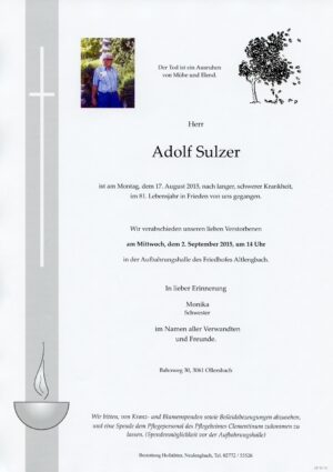 Portrait von Altlengbach – Herr Adolf Sulzer