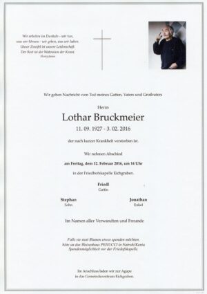 Portrait von Eichgraben – Herr Lothar Bruckmeier