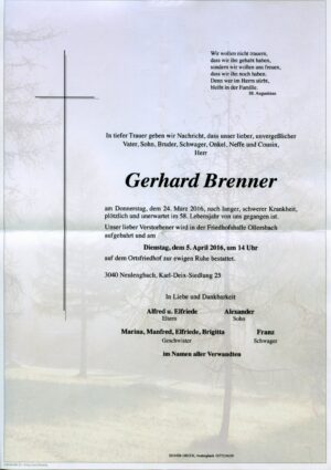 Portrait von Ollersbach – Herr Gerhard Brenner