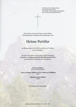 Portrait von Pressbaum – Frau Helene Pertiller