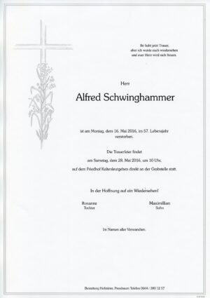 Portrait von Kaltenleutgeben – Herr Alfred Schwinghammer