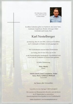 Portrait von Neulengbach – Herr Karl Nestelberger