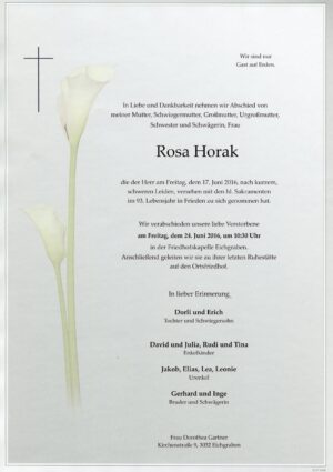Portrait von Eichgraben – Frau Rosa Horak