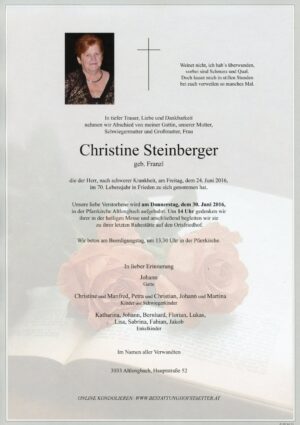 Portrait von Altlengbach – Frau Christine Steinberger