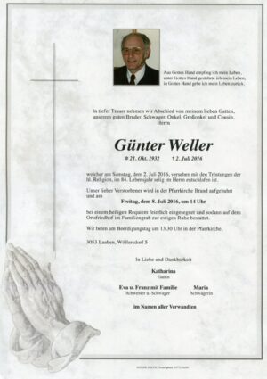 Portrait von Brand-Laaben – Herr Günter Weller
