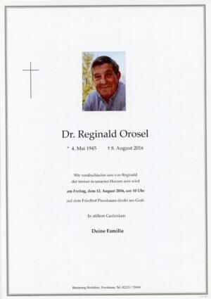 Portrait von Pressbaum – Herr Dr. Reginald Orosel