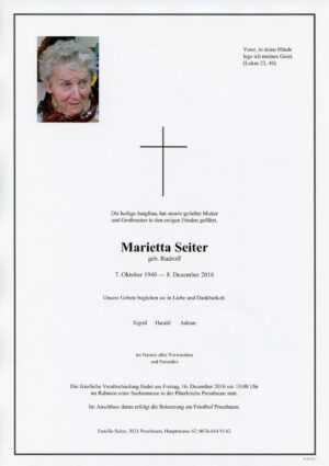 Portrait von Pressbaum – Frau Marietta Seiter