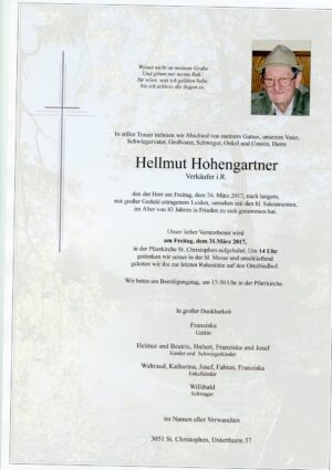 Portrait von St. Christophen – Herr Hellmut Hohengartner