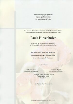 Portrait von Pressbaum – Frau Paula Hirschhofer