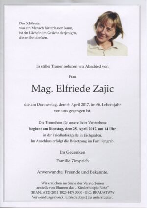 Portrait von Eichgraben – Frau Mag. Elfriede Zajic