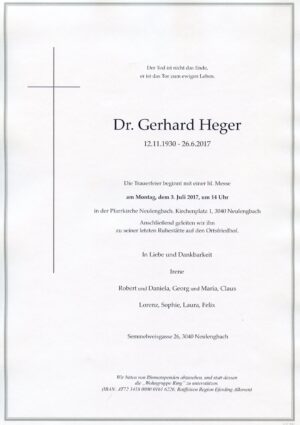 Portrait von Neulengbach – Herr Dr. Gerhard Heger