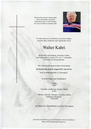 Portrait von St. Christophen – Herr Walter Kahri