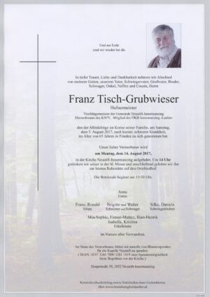 Portrait von Neustift-Innermanzing -Herr Franz Tisch-Grubwieser