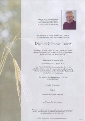 Portrait von St. Christophen -Herr Diakon Günther Tausz