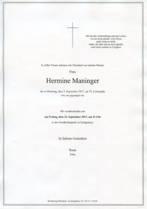 Portrait von Eichgraben – Frau Hermine Maninger