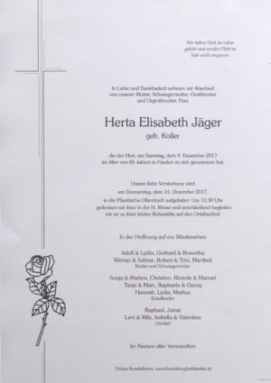 Portrait von Ollersbach – Frau Herta Elisabeth Jäger