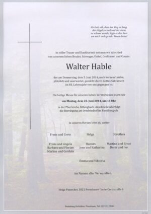 Portrait von Altlengbach – Herr Walter Hable