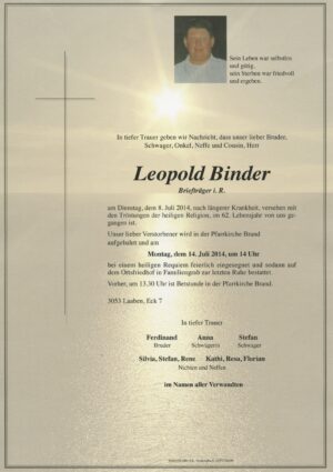 Portrait von Brand Laaben – Herr Leopold Binder