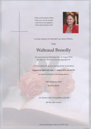 Portrait von Heiligenkreuz – Frau Waltraud Bresolly