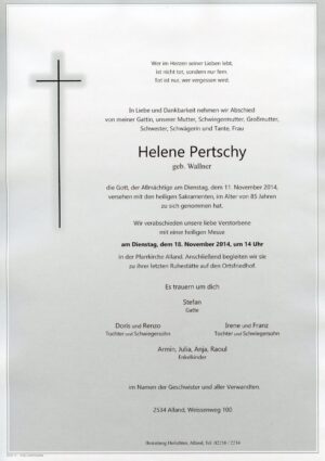 Portrait von Alland – Frau Helene Pertschy