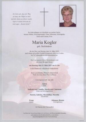 Portrait von Ollersbach – Frau Maria Kogler
