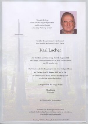 Portrait von Brand- Herr Karl Lacher