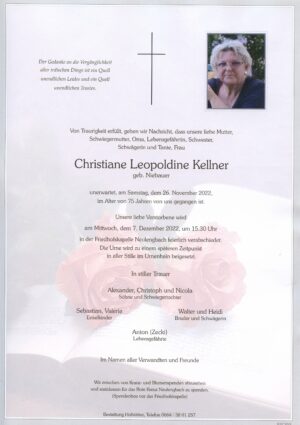 Portrait von Neulengbach – Frau Christiane Leopoldine Kellner