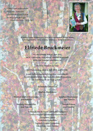 Portrait von Eichgraben – Frau Elfriede Bruckmeier