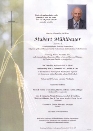 Portrait von Neulengbach – Herr Altbürgermeister Hubert Mühlbauer