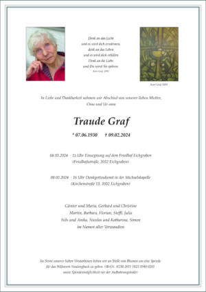 Portrait von Eichgraben – Frau Traude Graf