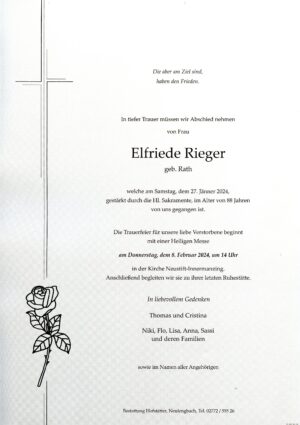 Portrait von Neustift-Innermanzing – Frau Elfriede Rieger