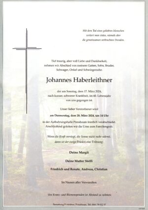 Portrait von Pressbaum – Herr Johannes Haberleithner