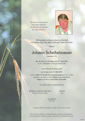 Portrait von Neustift-Innermanzing – Herr Johann Scheibelmasser